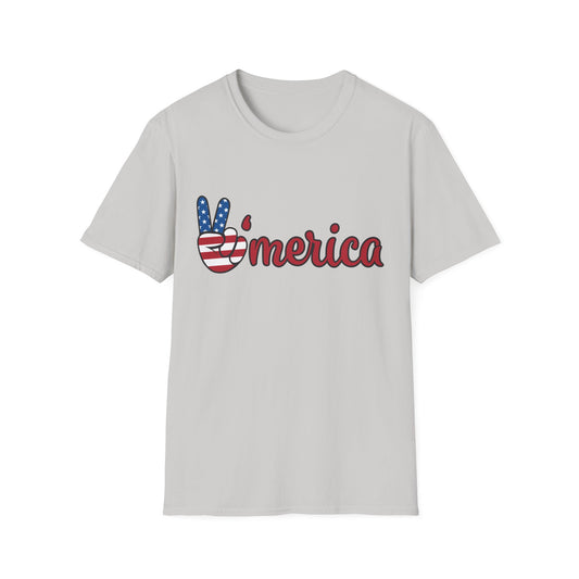 Peaceful America Graphic Tee, Unisex T-Shirt, Summer Style, 4th of July Outfit, Casual Wear, Gift for Patriotic Friends
