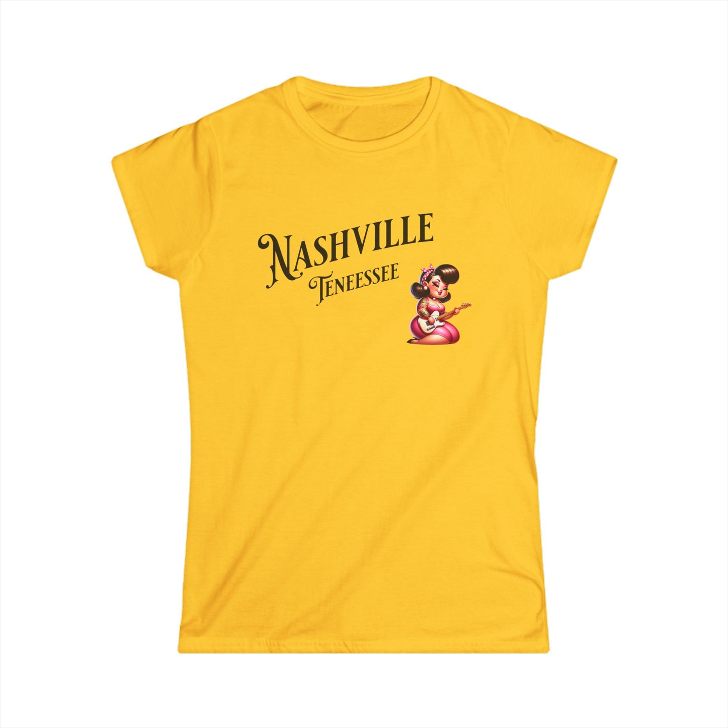 Women's Tee Nashville, TN Rockabilly Guitar Player Shirt