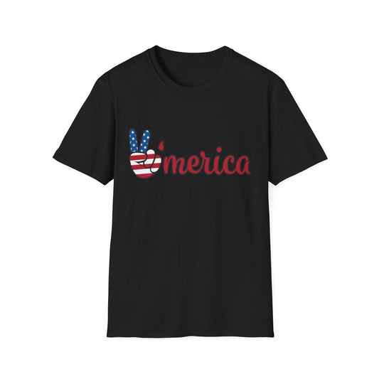 Peaceful America Graphic Tee, Unisex T-Shirt, Summer Style, 4th of July Outfit, Casual Wear, Gift for Patriotic Friends